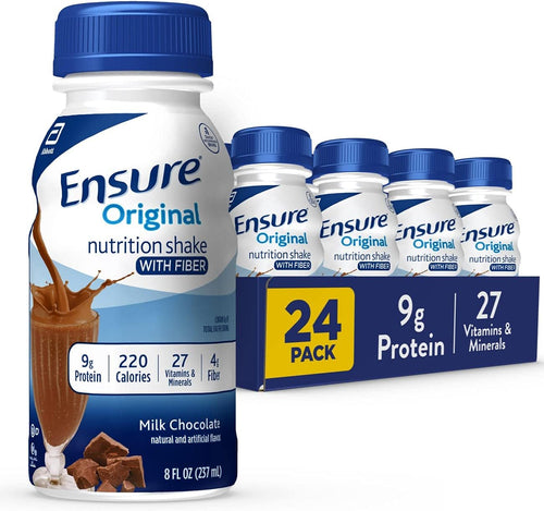 Milk Chocolate Nutrition Shake with Fiber, Meal Replacement Shake, Ready To Drink, 9g Protein, 27 Vitamins and Minerals, 8 fl oz - Big Sale