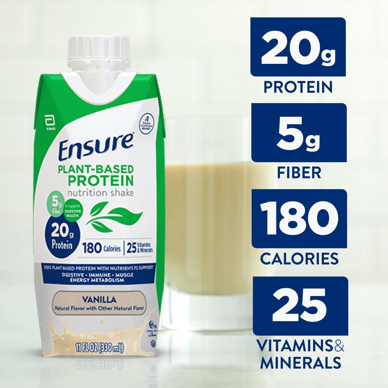 Based Vegan Protein Vanilla Nutrition Shake, Gluten-Free, Dairy-Free, Soy-Free Shake - Big Sale
