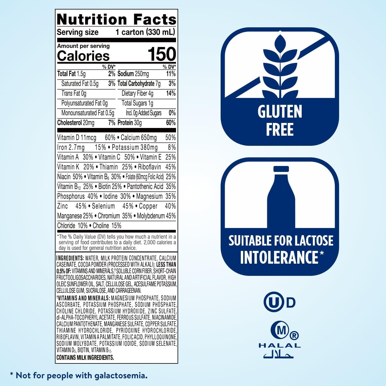 Milk Chocolate, Ready to Drink, 30g Protein for Muscle Building, 1g Sugar, 4g Fiber - Big Sale