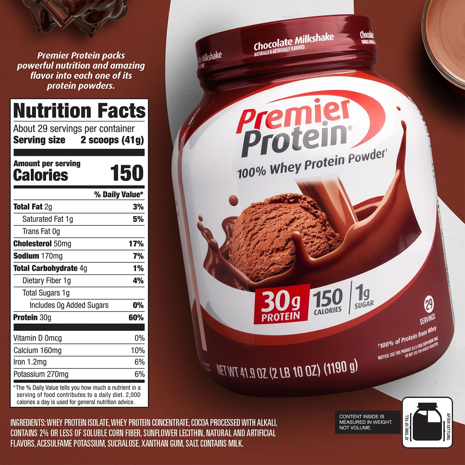 Premier Protein Protein Powder, 30g Protein, 1g Sugar, No Soy Ingredients, Gluten Free - Special offer limited time sale