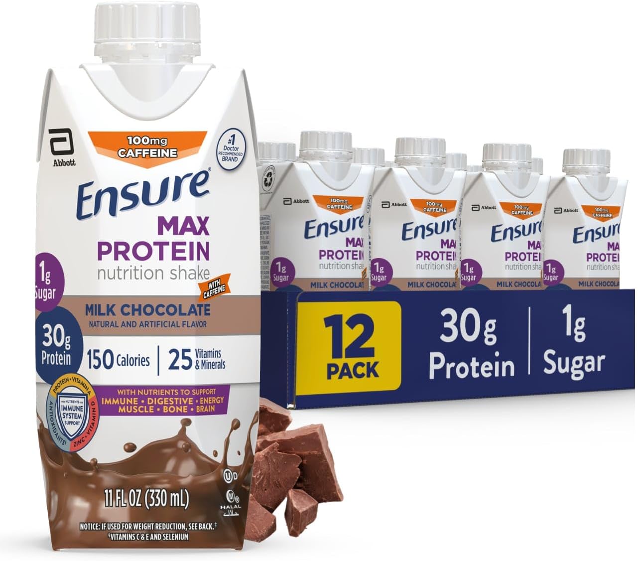 Milk Chocolate, Ready to Drink, 30g Protein for Muscle Building, 1g Sugar, 4g Fiber - Big Sale
